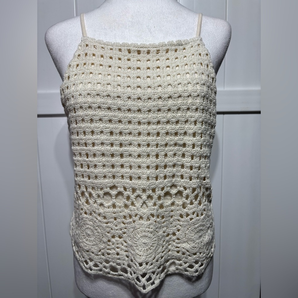 Love on a Hanger cream colored crocheted tank top